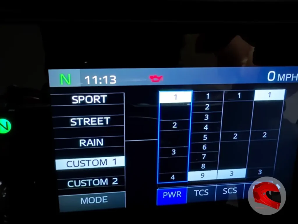 Yamaha R9 modes and display