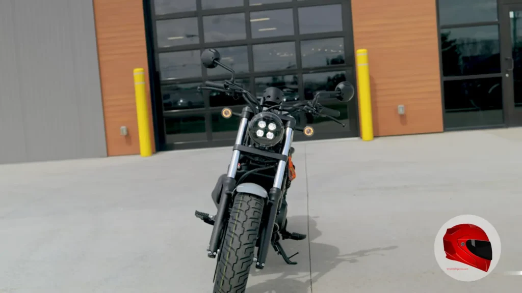 Honda Rebel 500 front view with LED headlight