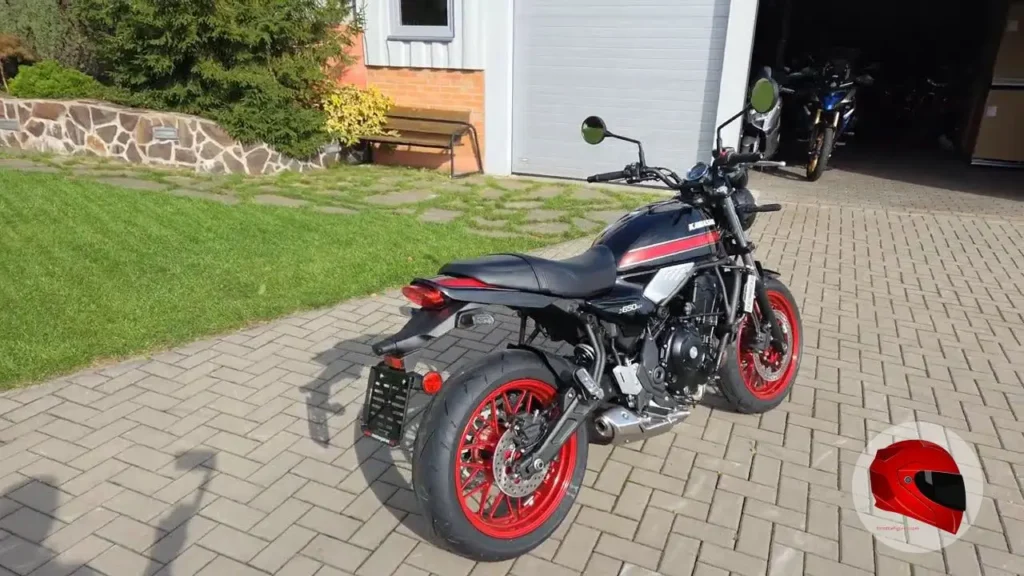 Kawasaki Z650RS rear three-quarter view