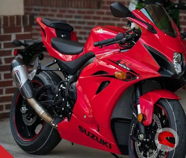 Red 2017 Suzuki GSX-R1000 side view