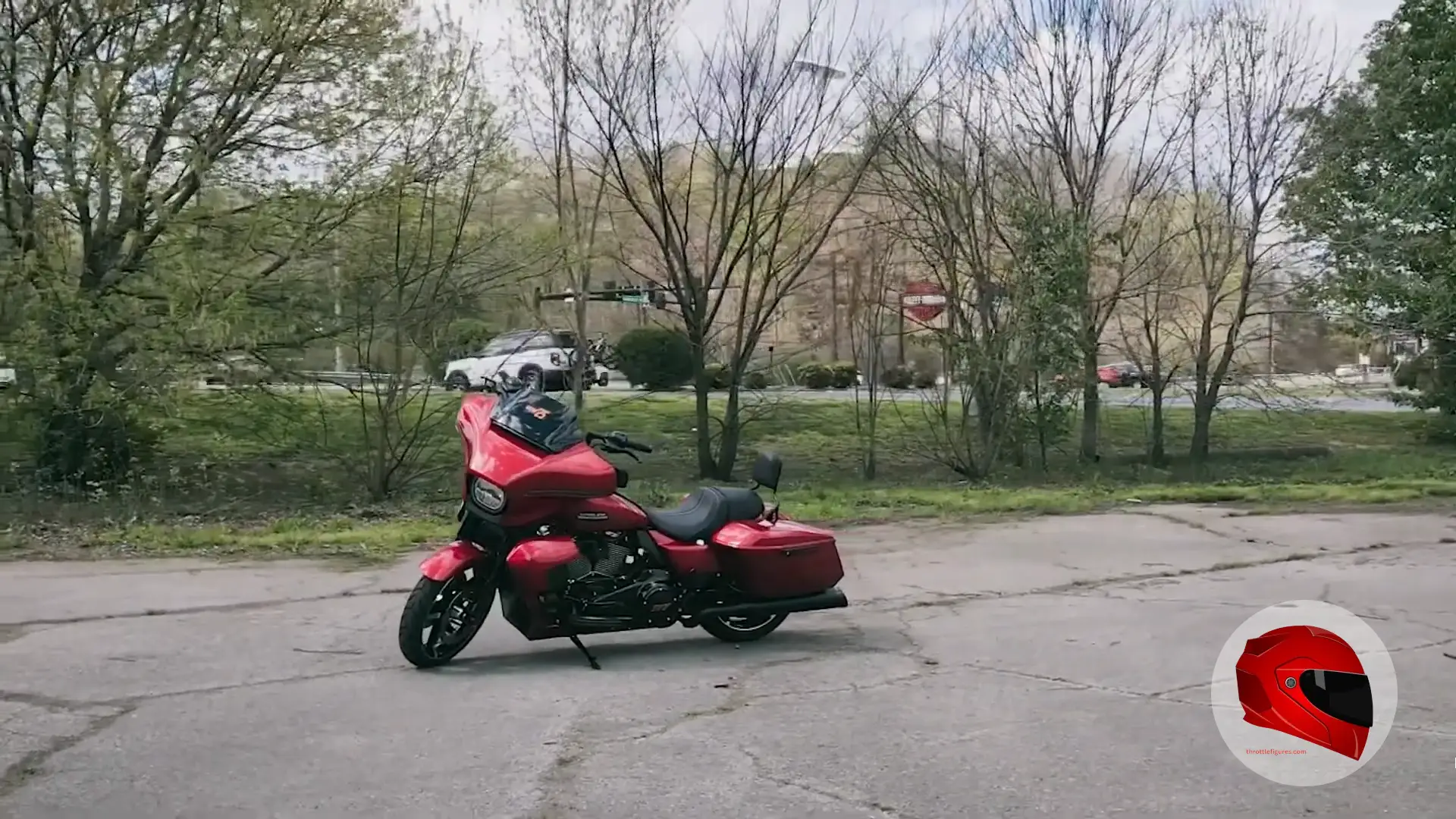 Red Harley-Davidson Street Glide parked outdoors