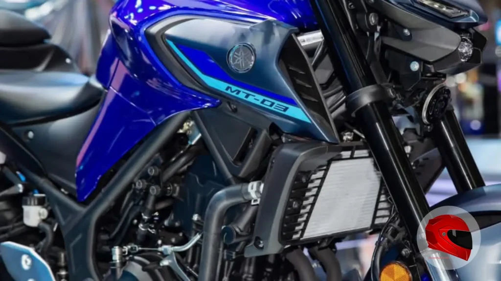 Yamaha MT-03 engine and radiator